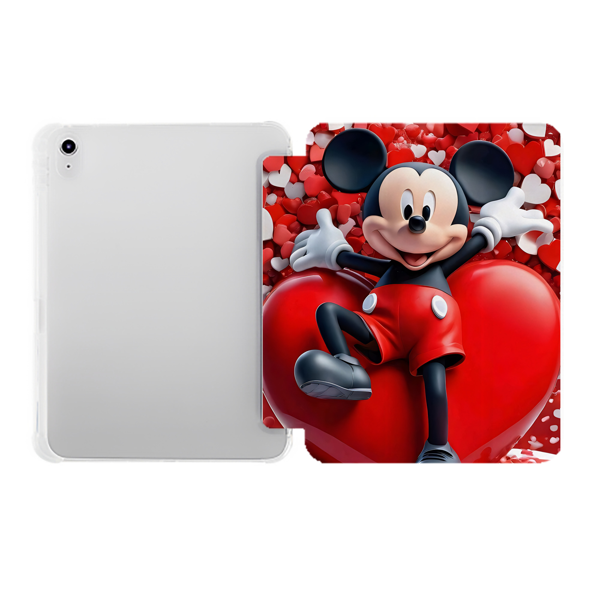 （画像用） ミッキーマウス Mickey Mouse IPad ケース ペン収納付き 三つ折りスタンド PUレザー×シリコン 対応機種9.5/10.5/10.9インチ
